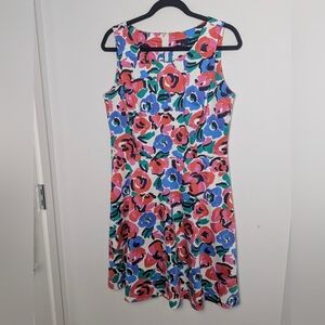 Tommy Hilfiger Women's Cotton Mini Sleeveless Floral Fit And Flare Dress Sz 12